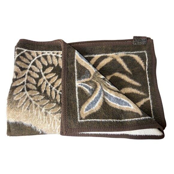 Biederlack Panda Blanket Velour Reversible Vintage Germany Monsanto 54" x 74" - Picture 3 of 5